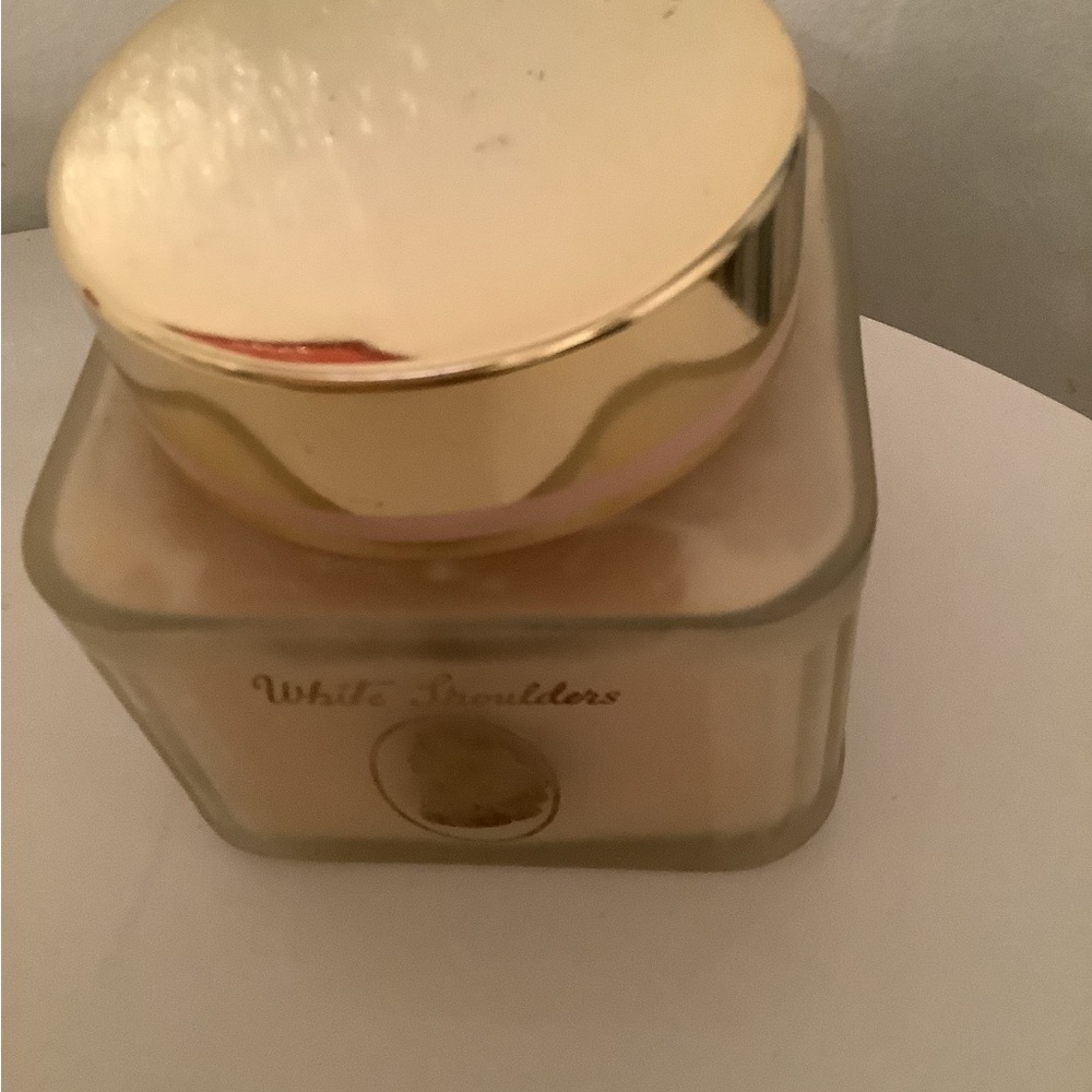 Vintage original white shoulders glass jar body cream 6.5 oz